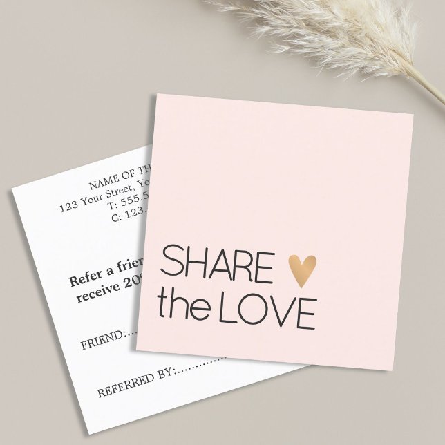 Carte De Référencement Simple Elegant Rose White Gold Heart (Créateur téléchargé)