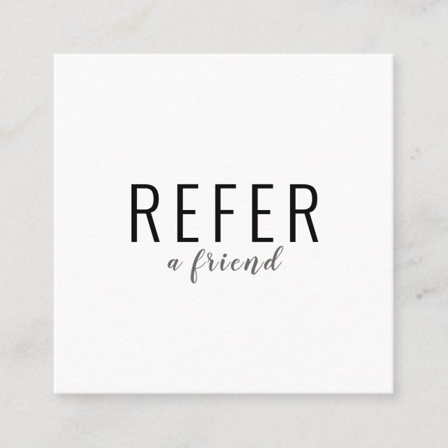 Carte De Référencement Simple Élégant Script Blanc (Devant)