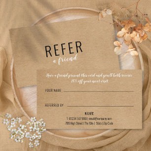 Carte De Référencement Simple Kraft Rustique Moderne