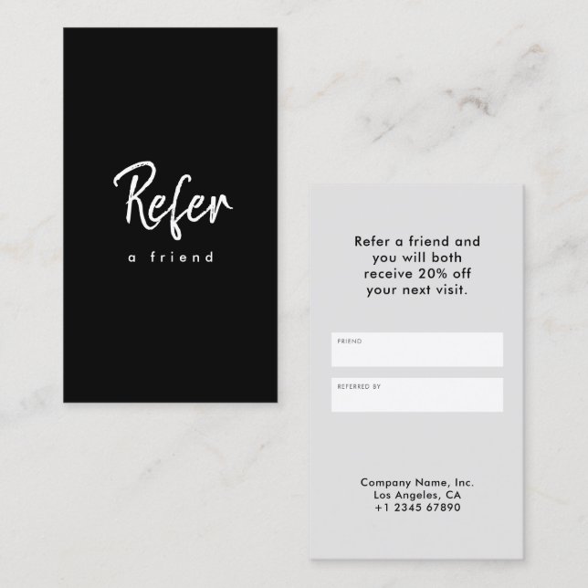 Carte De Référencement Simple minimaliste moderne (Devant / Derrière)