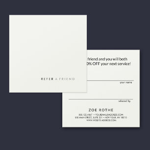 Carte De Référencement Simple moderne blanc recommander un ami