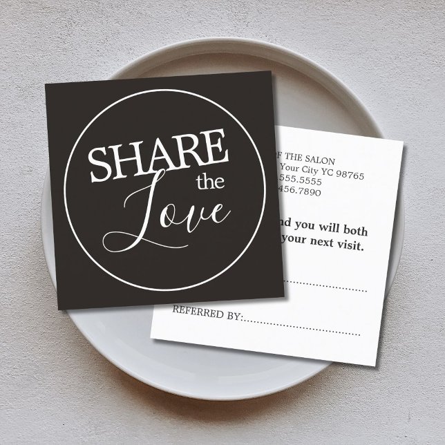 Carte De Référencement Simple moderne ivoire noir blanc beautéSalon (Créateur téléchargé)