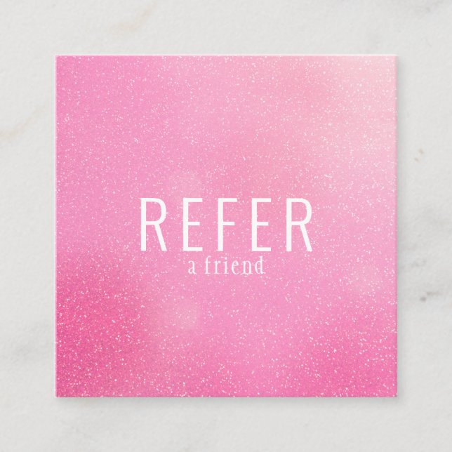 Carte De Référencement Simple Moderne Pailleté Rose (Devant)