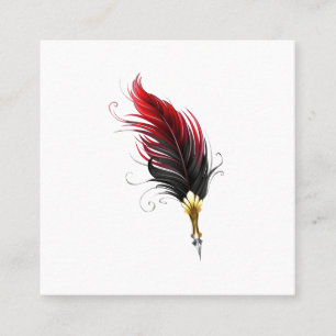 Carte De Référencement Stylo rouge en plumes avec nib or