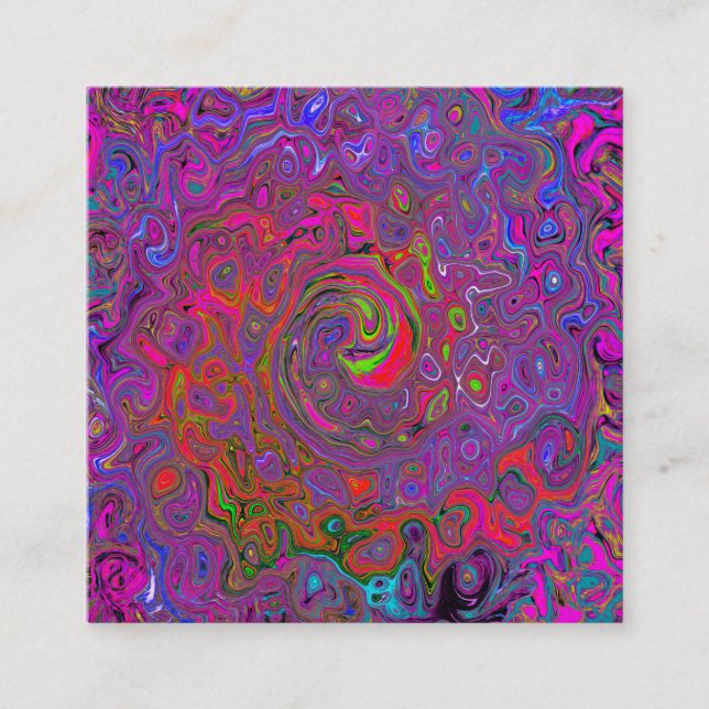 Carte De Référencement Super psychédélique Magenta Retro Liquide Swirl (Devant)