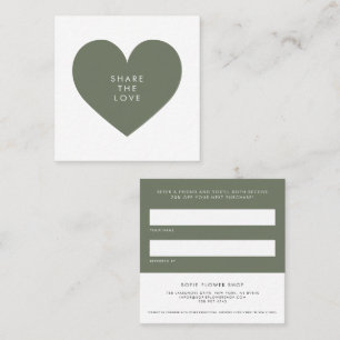 Carte De Référencement Taupe Green Heart Minimalist Partagez l'amour
