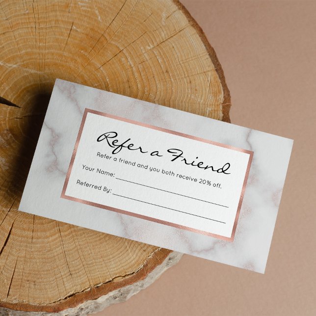 Carte De Référencement Tons bleus rose rose or blanc marbre motif (Blush tones pink rose gold white marble 11)