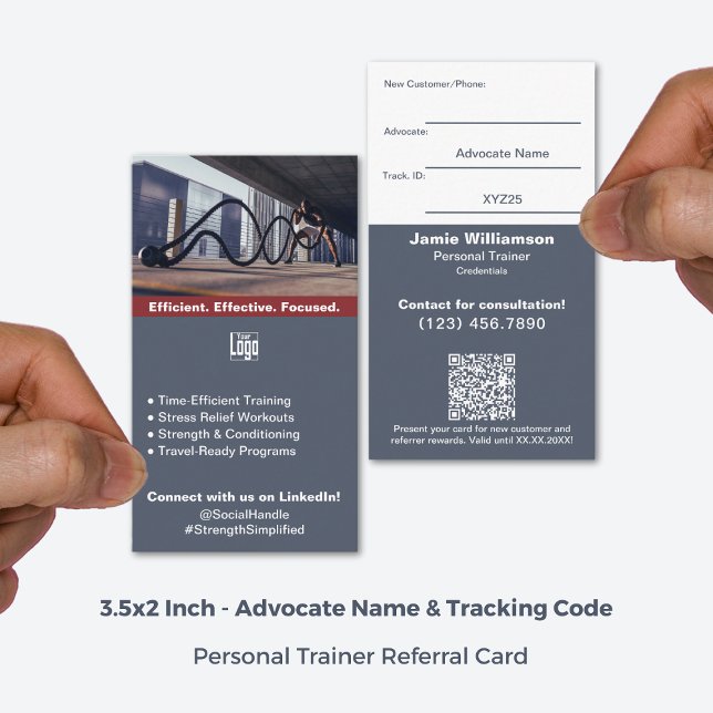Carte De Référencement Transformer les clients de fitness loyaux en ambas (3.5x2 Inch, Turn Loyal Fitness Clients into Ambassadors Referral Card)