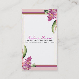 Carte De Référencement Tropical Floral Orchidée Violette Chic Référez un(