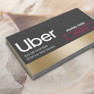 Carte De Référencement Uber Driver Moderne Gold Frontière Orientation