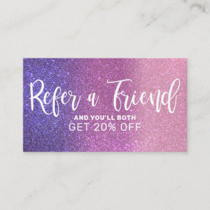 Carte De Référencement Violet rose triple Parties scintillant Ombre Typog