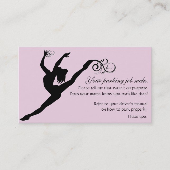 Carte De Référencement Votre travail de stationnement suce (Devant)