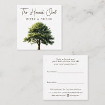 Watercolor Oak Tree Modern Elegant Script