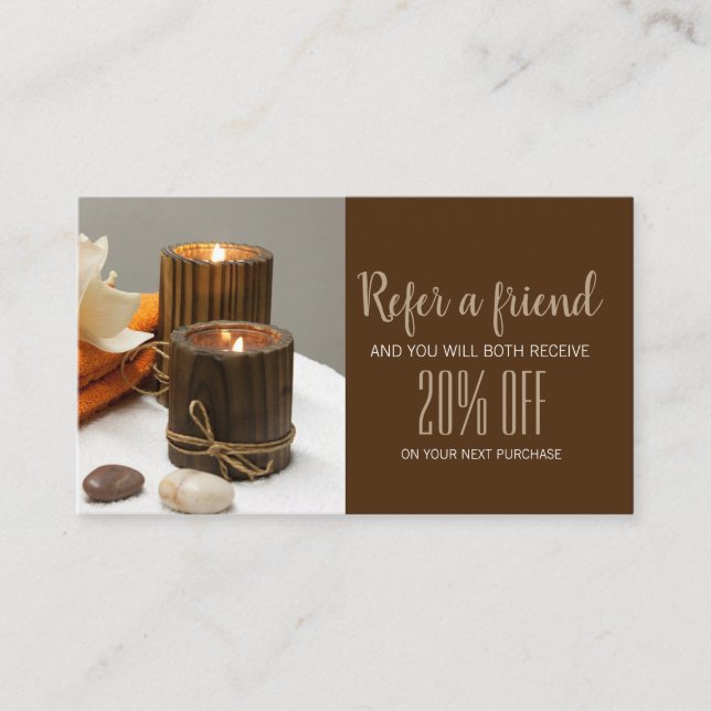 Carte De Référencement Zen Aromathérapie SPA Massage thérapie Orientation (Devant)