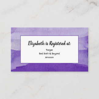 Carte de registre à l'aquarelle violette