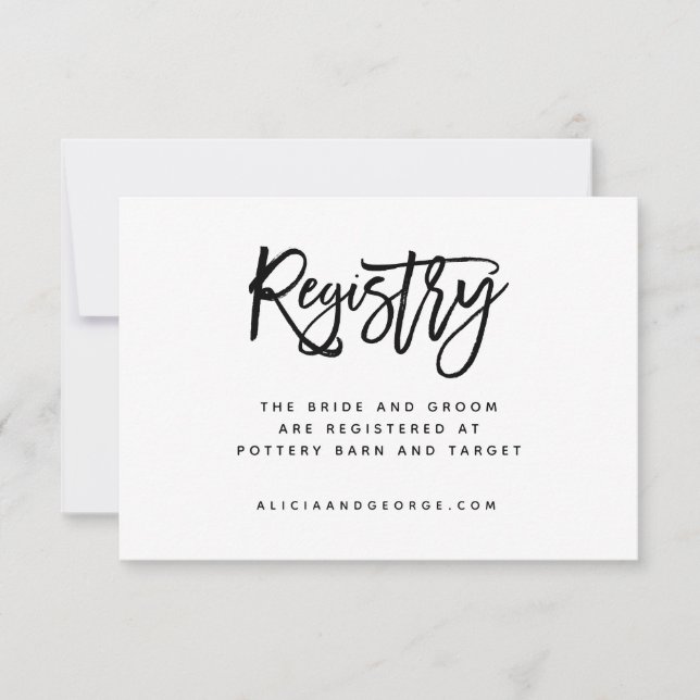 Carte de registre de typographie de brosse (Devant)