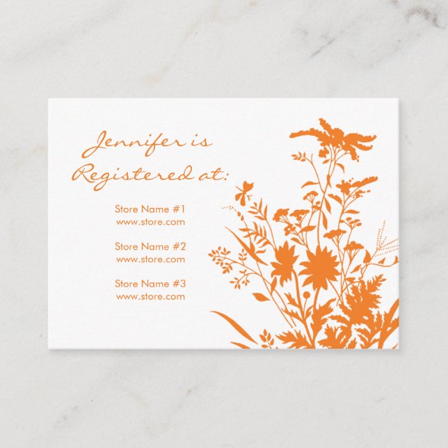 Carte de registre fleur sauvage (Devant)