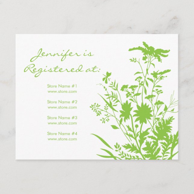 Carte de registre fleur sauvage - 4,25 po x 5,5 po (Devant)