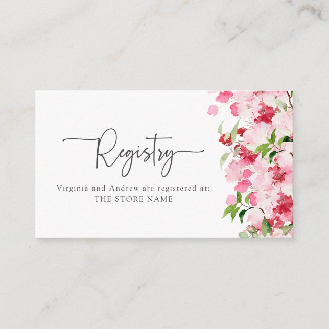 Carte de registre floral (Devant)