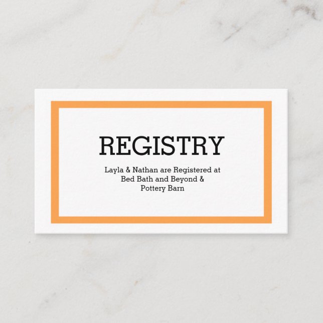 Carte de Registre Mariage de typographie tradition (Devant)