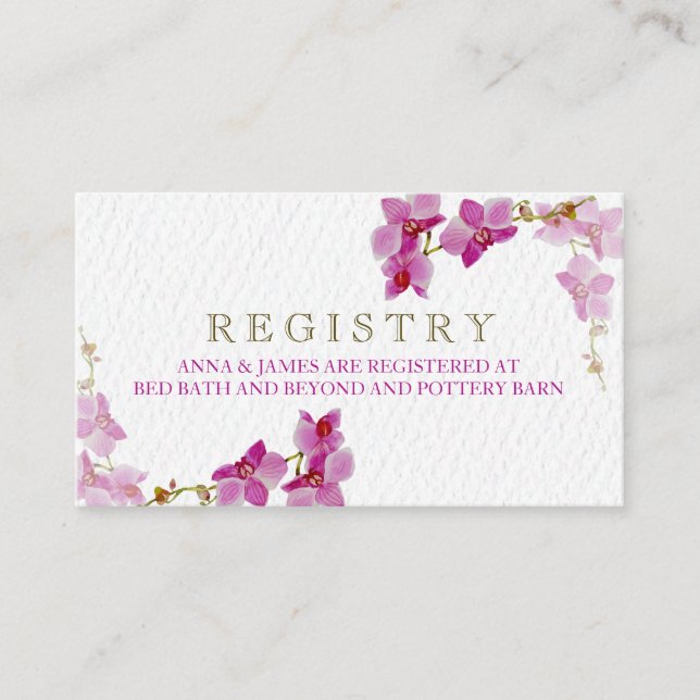 Carte de Registre Mariage Orchid Paradise (Devant)
