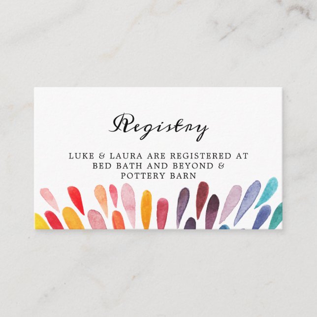 Carte de Registre Mariage Rainbow (Devant)