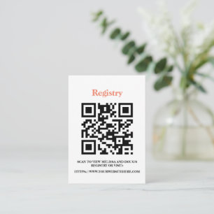 Carte de Registre modifiable avec code QR, invitat