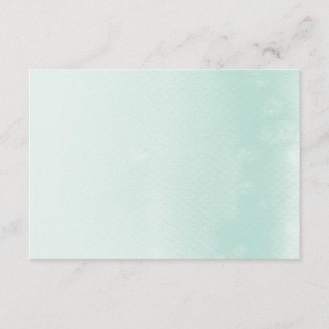 CARTE DE REGISTRE :: ombre aquarelle pastel menthe (Devant)
