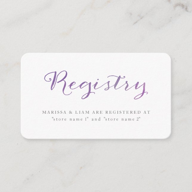 Carte de registre Pure Loss Watercolor / Violet (Devant)