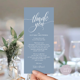 Carte de réglage du Merci du dîner de répétition
