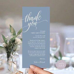 Carte de réglage du Merci du dîner de répétition