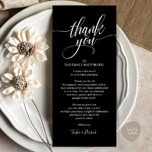 Carte de réglage du Merci du dîner de répétition