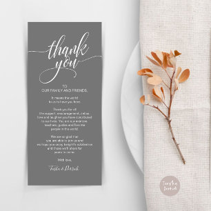 Carte de réglage du Merci du dîner de répétition
