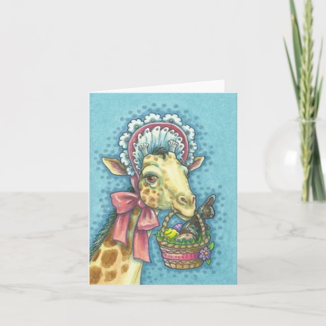 CARTE DE REMARQUE GIRAFFE DE PÂQUES Vide (Devant)