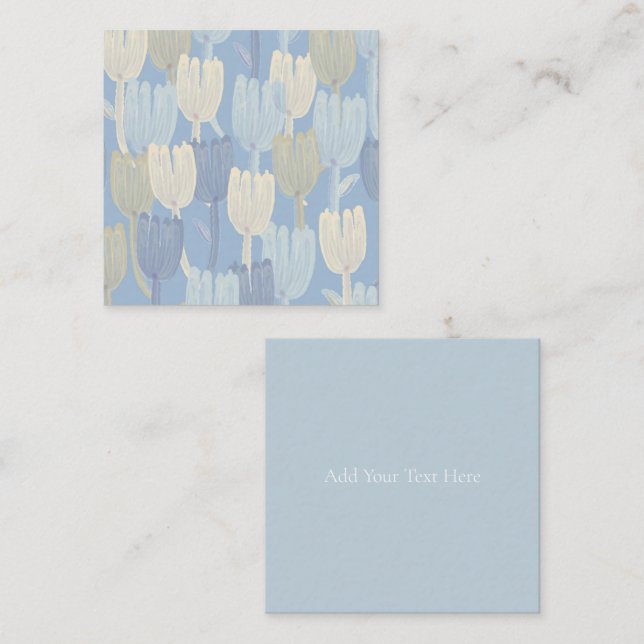 CARTE DE REMARQUE PLAT : FLORAL PEINTE À LA MAIN (Devant / Derrière)