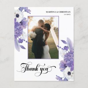 Carte de remerciement à chaussure plate de mariage