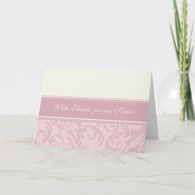 Carte de remerciement à la sœur de la mariée Tapis (Devant)