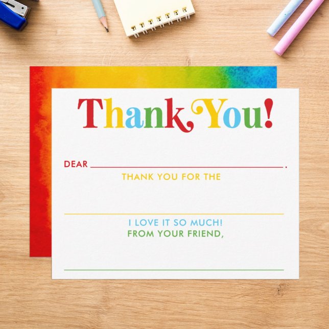 Carte de remerciement à remplir avec aquarelle arc (Créateur téléchargé)