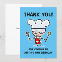 Carte de remerciement amusante pour fête d'anniver