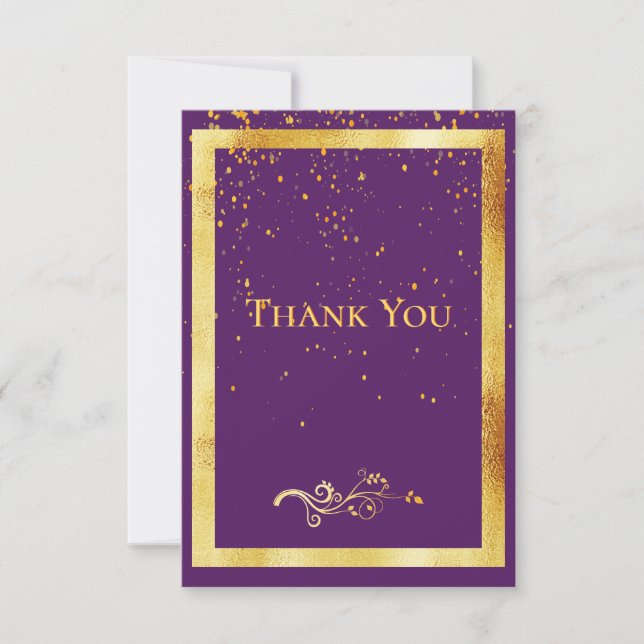 Carte de remerciement anniversaire violet confetti (Devant)