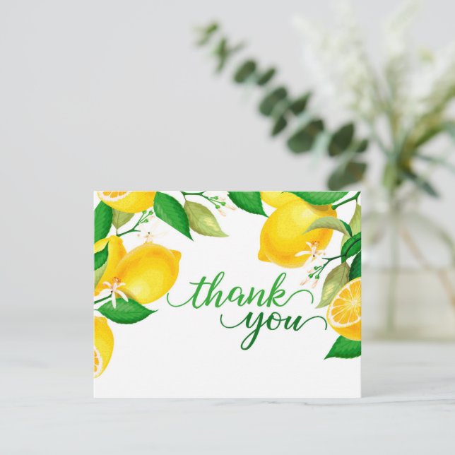 Carte de remerciement au citron (Debout devant)
