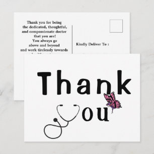 Carte de remerciement au docteur