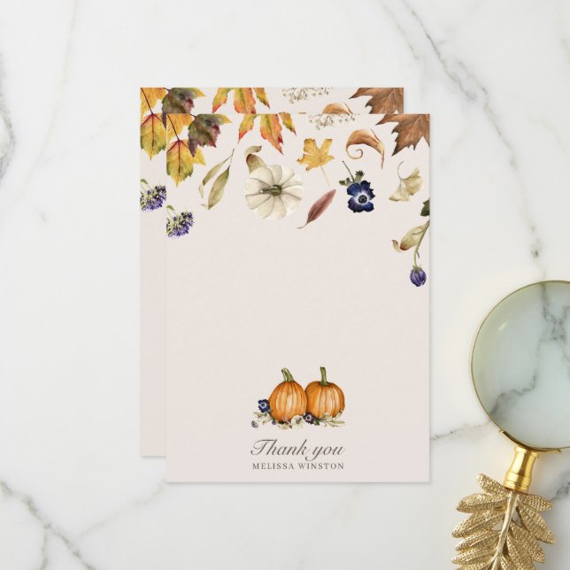 Carte de remerciement Automne Tons Citrouille Épic (Devant/Arrière en situation)