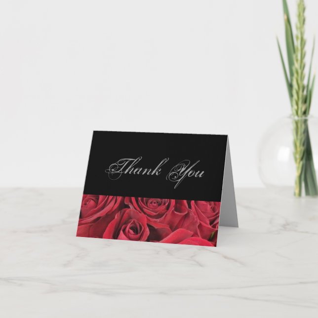 Carte de remerciement aux roses rouges (Devant)