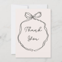 Carte de remerciement avec bordure de ruban capric