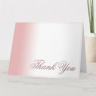 Carte de remerciement avec dégradé rose, écriture