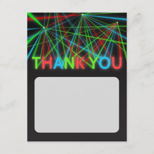 Carte de remerciement avec faux mots néon