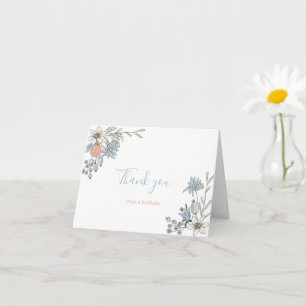 Carte de remerciement avec illustration florale bo