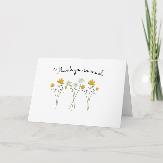 Carte de remerciement avec motif de fleurs (intéri (Devant)