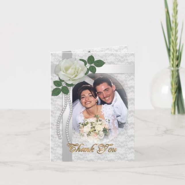 Carte de remerciement avec photo de mariage (Devant)